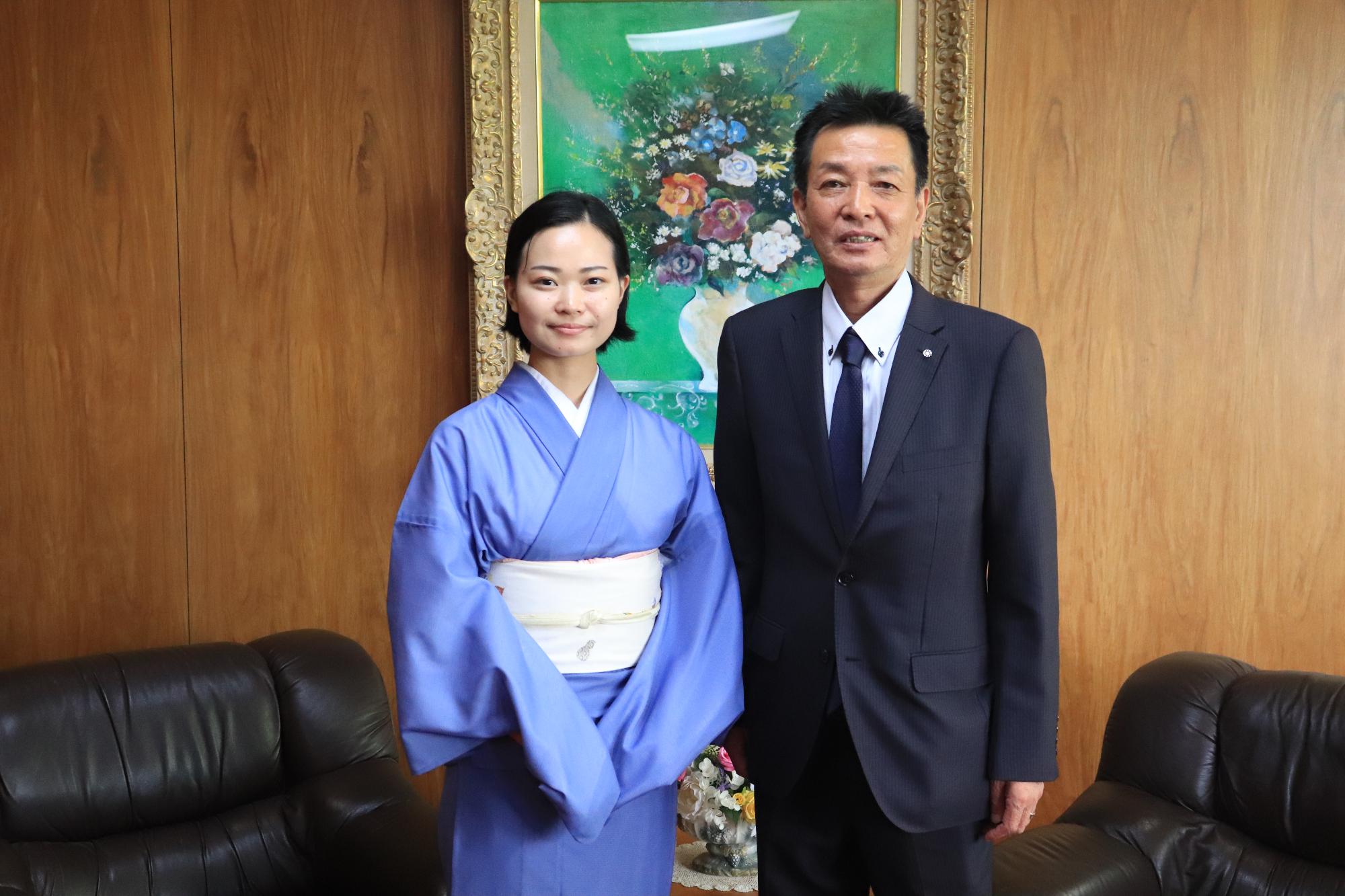 花柳與扇様と阪本町長