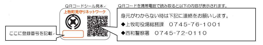 QRコードシールの配布用の見本写真