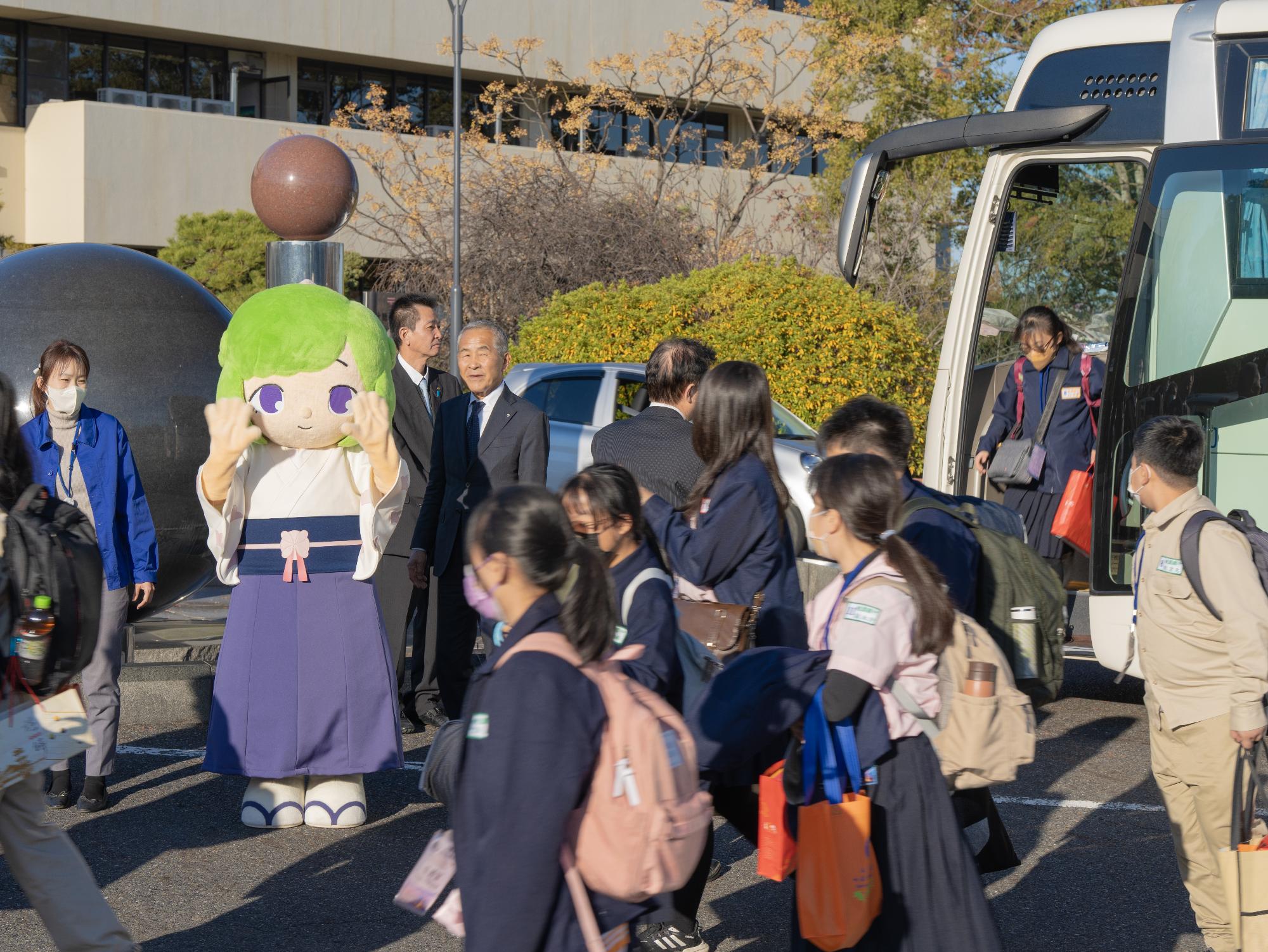 上牧町到着時の様子