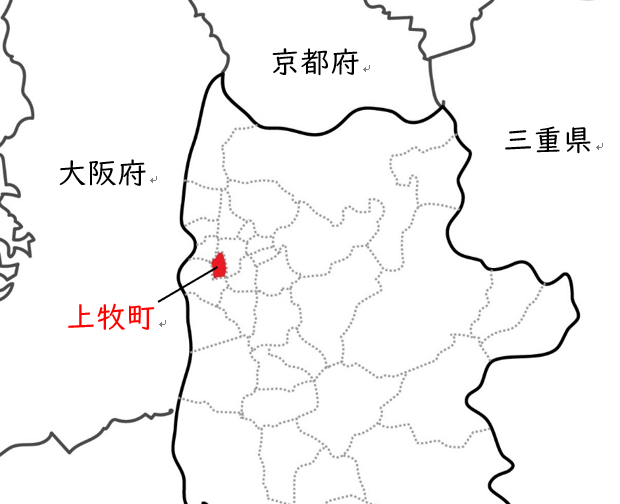 上牧町 位置図