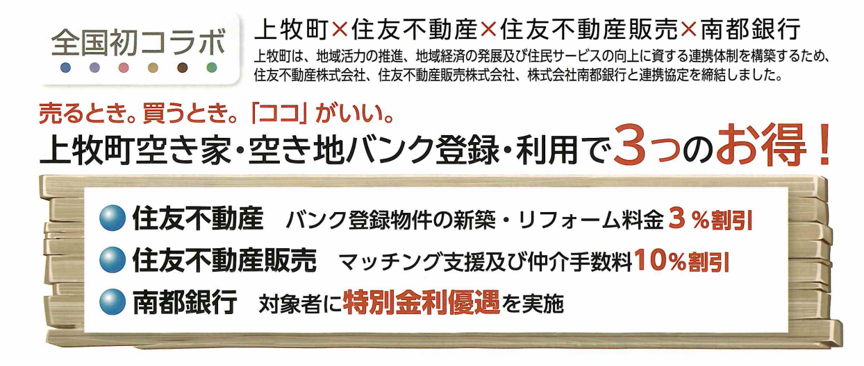上牧町空き家・空き地バンク連携協定